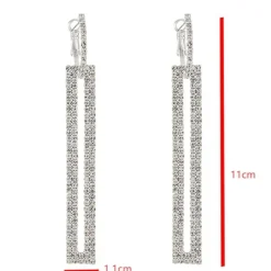 Zilveren Strass Oorhangers