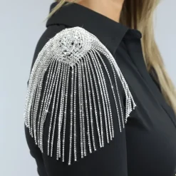 Zilveren Strass Schoudersieraad