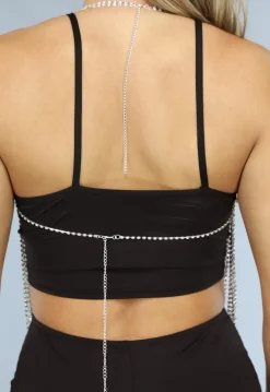 Zilveren Strass Waterval Top