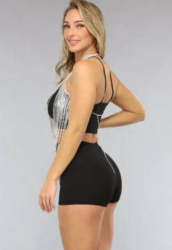 Zilveren Strass Waterval Top