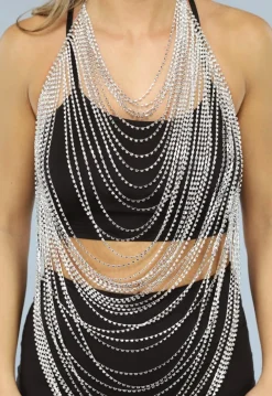 Zilveren Strass Waterval Top