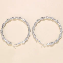 Zilveren Twist Strass Oorbellen