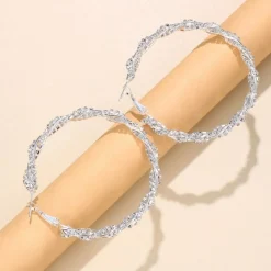 Zilveren Twist Strass Oorbellen