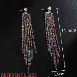 Zilveren Waterval Oorbellen met Strass