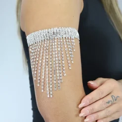 Zilveren Waterval Strass Armsieraad