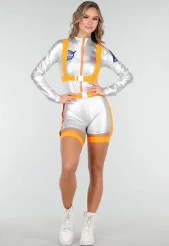 Zilverkleurig Astronaut Kostuum Playsuit
