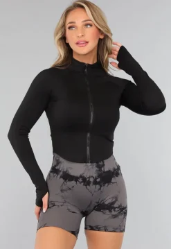 Zwart Aansluitend Sportvest met Duimgatenv