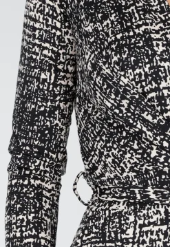 Zwart Beige Jumpsuit met Print en Ceintuur