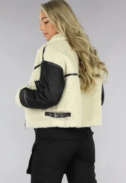Zwart/Beige Teddy Lammy Coat