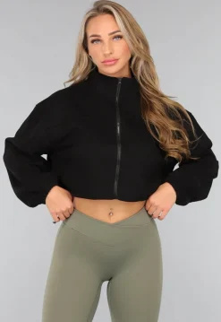 Zwart Cropped Sport Vest