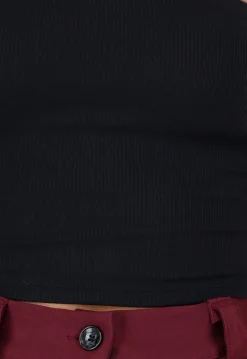 Zwarte Bandeau Crop Top met Pads