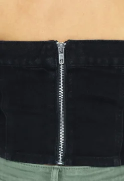 Zwarte Bandeau Jeans Top
