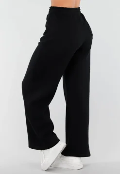 Zwarte Barrel Fleece Joggingbroek met Stretch
