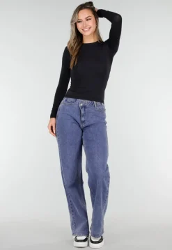 Zwarte Basic Stretch Top met Lange Mouwen