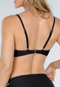 Zwarte Bikinitop met Gekruiste Band Onder de Cup