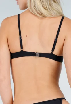 Zwarte Bikini Top met Mesh en Ring Detail