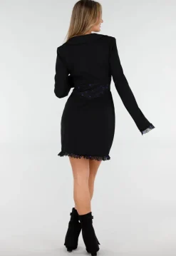 Zwarte Blazerjurk met Korsetlook en Stretch