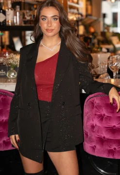 Zwarte Blazer met Diverse Glitter