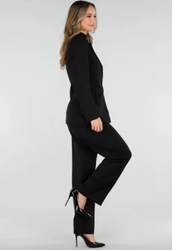 Zwarte Blazer met Goudkleurige Gesp Ceintuur