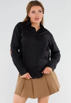 Zwarte Blouse met New York Patchletters op Rug