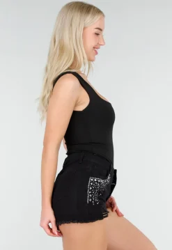 Zwarte Body met Vierkante Hals en Brede Bandjes