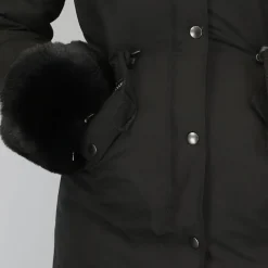 Zwarte Bont Winterjas met Capuchon