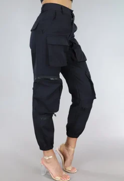 Zwarte Cargo Broek met Zakken
