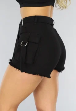 Zwarte Cargo Overslag Skort