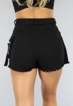 Zwarte Cargo Overslag Skort