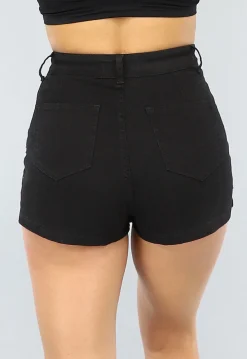 Zwarte Cargo Skort met Gespdetail
