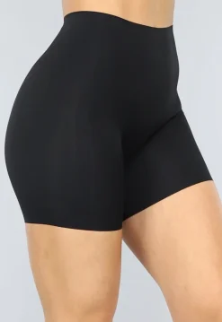 Zwarte Corrigerende Naadloze Biker Short met Hoge Taille
