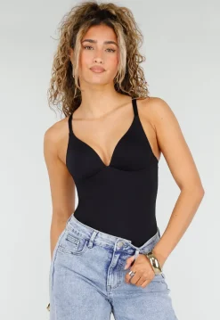Zwarte Corrigerende Stringbody