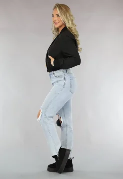 Zwarte Cropped Bomber Jacket