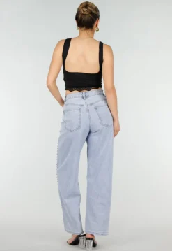Zwarte Cropped Top met Open Rug en Kant
