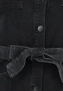 Zwarte Denim Playsuit met Ceintuur