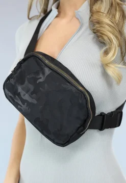 Zwarte Fanny Pack met Camouflage Print