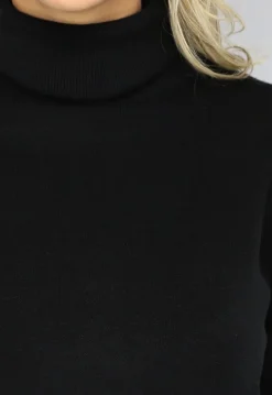 Zwarte Gebreide Two Piece met Col