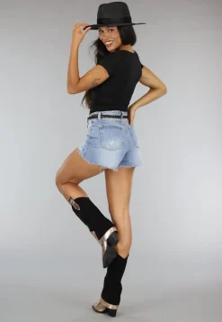 Zwarte Geplooide Stretch Crop Top
