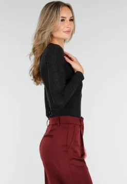 Zwarte Glitter Body met Print