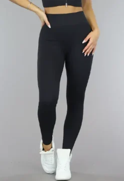 Zwarte Grove Rib Sport Legging met Scrunch