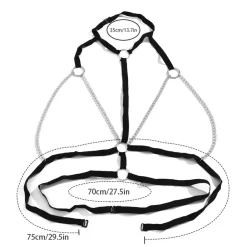 Zwarte Halter Harnas met Ketting Detail