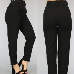 Zwarte High Waist Pantalon met Riem