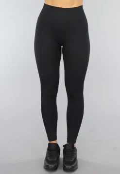 Zwarte High Waist Rib Sportlegging
