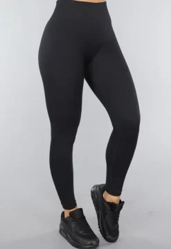 Zwarte High Waist Rib Sportlegging