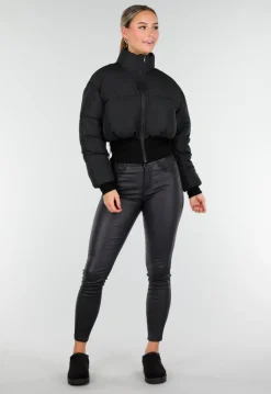 Zwarte Instappers met Suede Look en Verhoogde Profielzool
