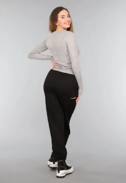 Zwarte Joggingbroek met Cutout