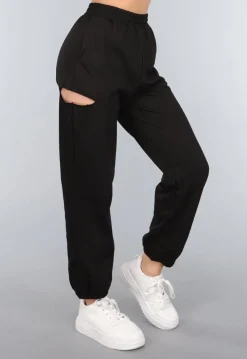 Zwarte Joggingbroek met Cutout