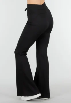 Zwarte Joggingbroek met Flared Pijpen en Elastische Taille