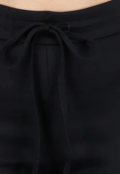 Zwarte Joggingbroek met Flared Pijpen en Elastische Taille