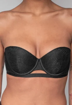 Zwarte Kanten Push-Up Beugel BH met Afneembare Bandjes